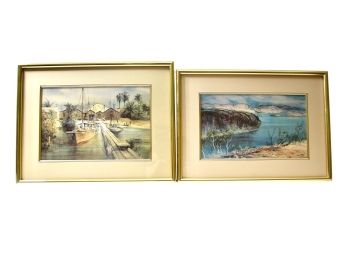 Pair Of Signed Water Scene Prints