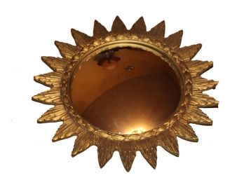 Wooden Framed Sun Shaped Mirror