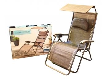 Pair Of Outdoor Multi-position Recliner With Adjustable Canopy