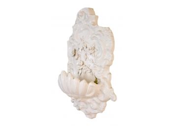 Ornate  Alabaster Floral Design Wall Planter