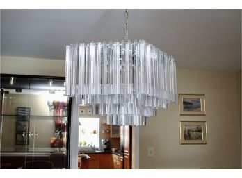 Mid Century Murano Venetian Prism Glass Chandelier