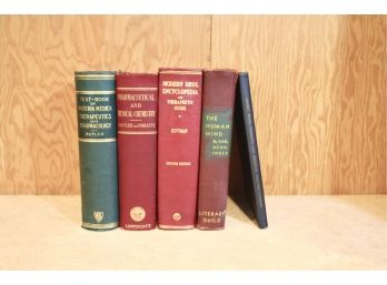 Antique Leather Bound Pharmacology And Medical Books