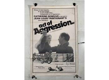 Act Of Aggression Lagression Vintage Rolled One Sheet Movie Theater Poster