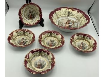 Gorgeous St. Kilian Germany Royal Vienna ~  6 Pc Bowl Set ~