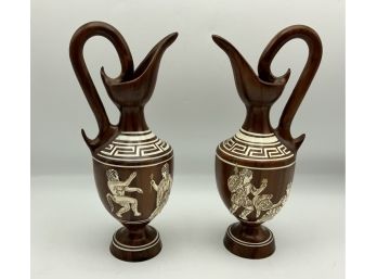 Pair Greek Urns - Handmade In Greece