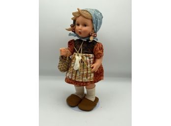 Goebel Hummel Rubber Girl Doll W/Stand