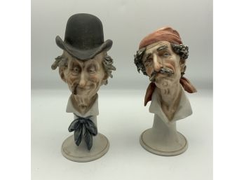 2 Capodimonte Bisque Statues ~ Signed J Laurent ~