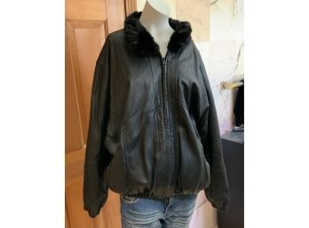 Reversible Black Mink And Leather Jacket