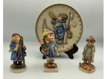 3 Hummels ~ Doctor #127, Little Hiker 17/0 & Hear Ye 15/0 ~ 1 Hummel Annual Plate #265