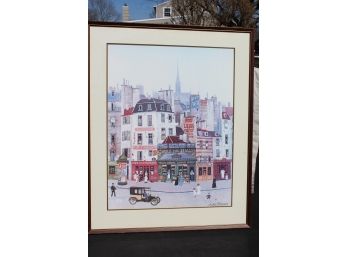 Beautiful Large Michel Delacroix  Lithograph - 'Les Halles'