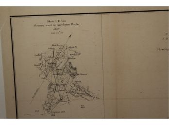 19th Century Nautical Sketch Of Charleston Harbor - Section No. V