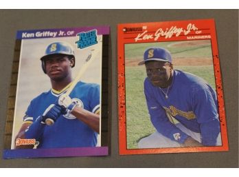 1989 & 1990 Donruss Ken Griffey, Jr. Cards In VG Condition.