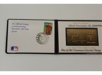 1992 Roberto Clemente (1st Day Of Issue Stamp) & 23kt Gold Foil Stamp