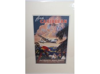 'Fly To The Caribbean By Clipper' Poster Pan American, Gorgeous Colors