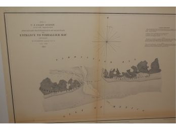 1853 Entrance To Timballier Bay Louisiana Nautical Chart