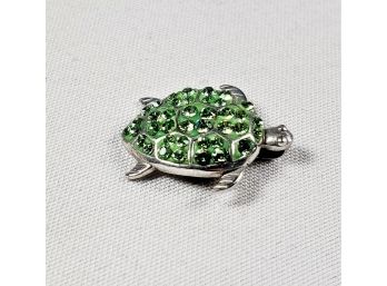 Green Stone Encrusted Turtle Pendant