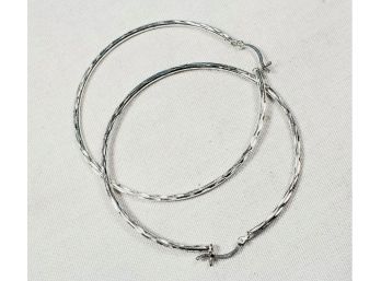 Large 2.5 Inch Sterling Silver Hoop Earrings