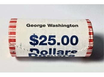 $25 Dollar Roll Of Uncirculated Presidential $1 Coins (25) George Washington