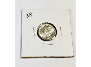 1938 Uncirculated Mercury Dime Silver