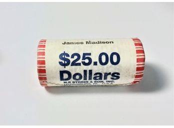 $25 Dollar Roll Of Uncirculated Presidential $1 Coins (25) James Madison