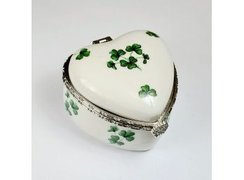 Small Irish Heart Shaped Jewelry Box Signed Liffey Artifacts Ireland