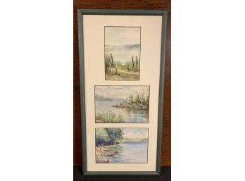 Signed Watercolors In Frame