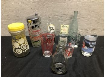 Vintage Bar & Glassware & Container Lot
