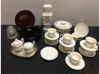 Plates, Cup And Saucer & 1970s Dubrovnik Vase Lot