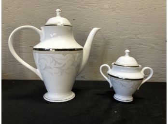 Waterford Brocade Coffee/Tea Pot And Sugar Service