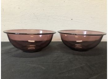 2 Tinted Pyrex Mixing Bowls