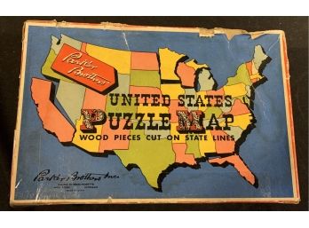 Vintage United States Puzzle Map - All Pieces