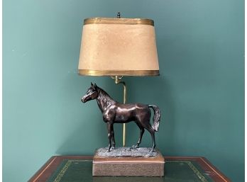 A Vintage Bronze Equestrian Themed Lamp