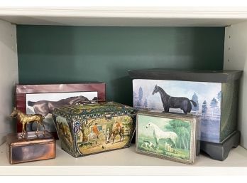 An Assortment Of Equestrian Themed Decor Old And New
