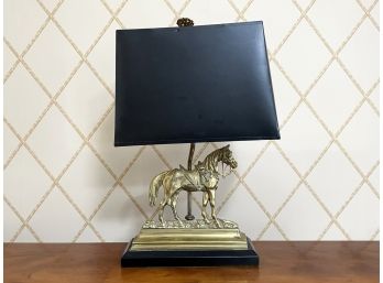 A Brass Equestrian Themed Lamp
