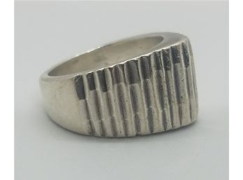 Heavy Vintage Sterling Silver Graduated Step Ring ~ Size 7 ~ Very Unique