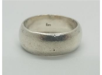 Vintage Size 6 Solid Sterling Silver Thick Wedding Band