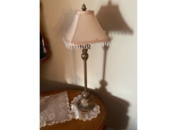 Table Lamp With Beaded Shade 29'