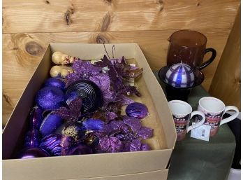 Collection Of Purple Glassware & Ornaments