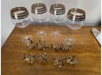 Wine Glasses And Napkin Rings