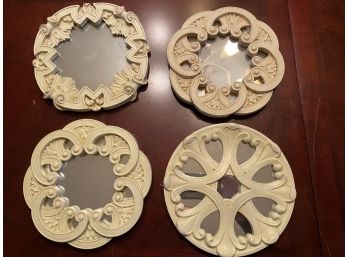 Set Of 4 Decorative Mirrored Wall Hangings