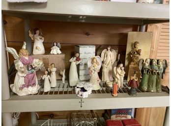 Collection Of Angels And Religious Items