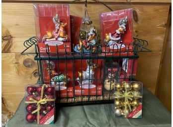 Basket Full Of Christmas Ornaments And More