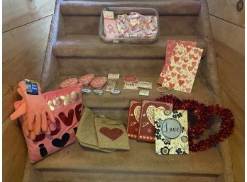 Assortment Of Breast Cancer And Valentines Day Items