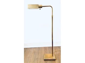 Brass Floor Lamp W/ Adjustable Arm (LOC: FFD -R)