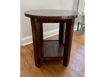 Pottery Barn Circular Rustic Side Table   (LOC: S)