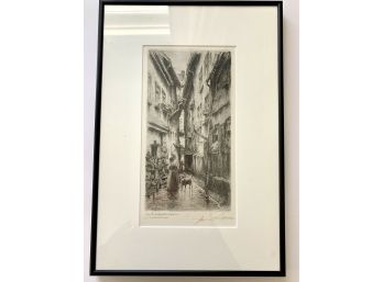 Paul Geissler Etching - Shopping For Evening Dinner       (LOC: S)