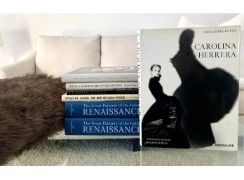 Coffee Table Books  & Pottery Barn Faux Fur Throw  (LOC:W)