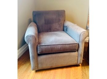 Crate & Barrel Pewter Swivel Chair  (LOC: S)