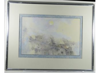 Howard Knotts Original Signed, Framed, Matted Oil Painting - The Sun Above/The Snow Below