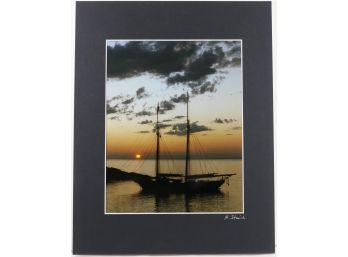 Signed Matted Photograph By Nancy Stanich - Sunset For The Heritage